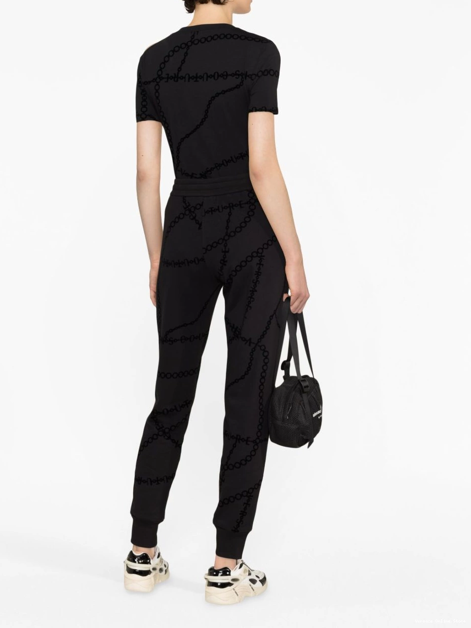 Affordable Couture cotton track Versace chain-print pants Jeans Women 0729